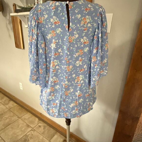 Matilda Jane floral lace shirt women’s size large blue cottagecore feminine past - Picture 6 of 9